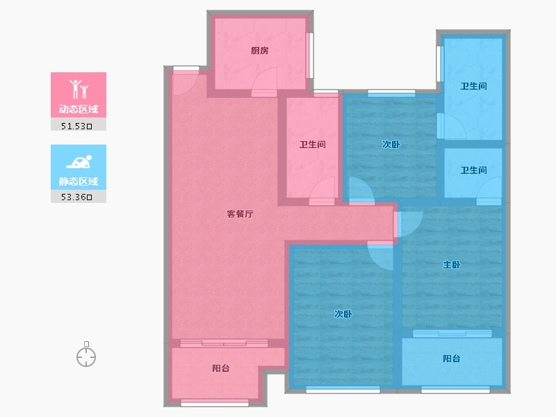 浙江省-杭州市-顺发美哉美城-88.00-户型库-动静分区