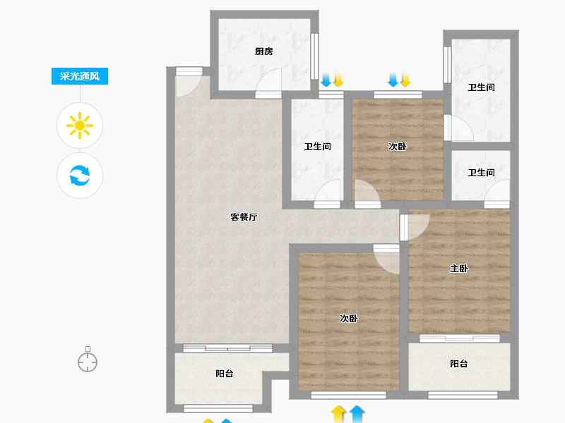 浙江省-杭州市-顺发美哉美城-88.00-户型库-采光通风