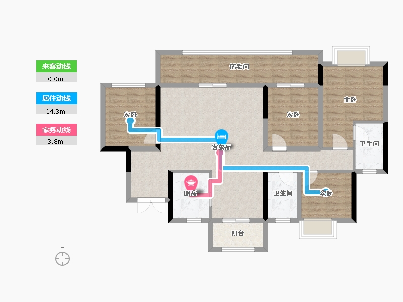 贵州省-贵阳市-融汇湖城一品-108.38-户型库-动静线