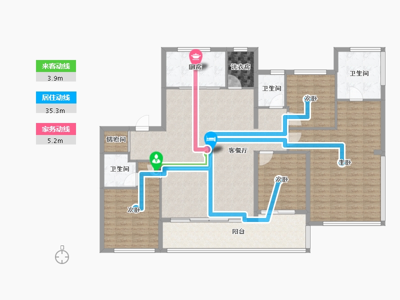 浙江省-杭州市-云湖之城·低碳国际社区-144.33-户型库-动静线