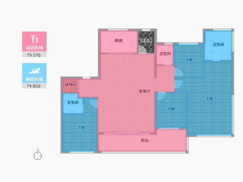 浙江省-杭州市-云湖之城·低碳国际社区-144.33-户型库-动静分区