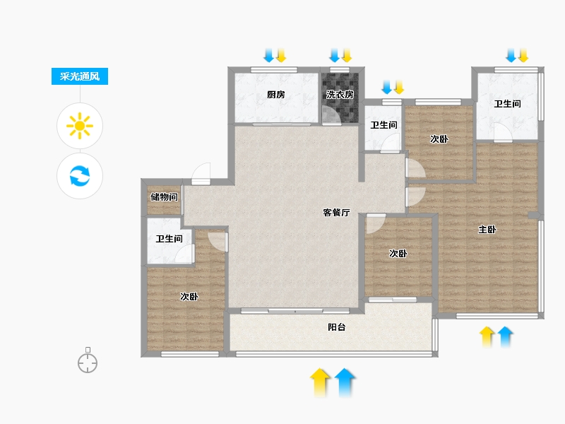 浙江省-杭州市-云湖之城·低碳国际社区-144.33-户型库-采光通风