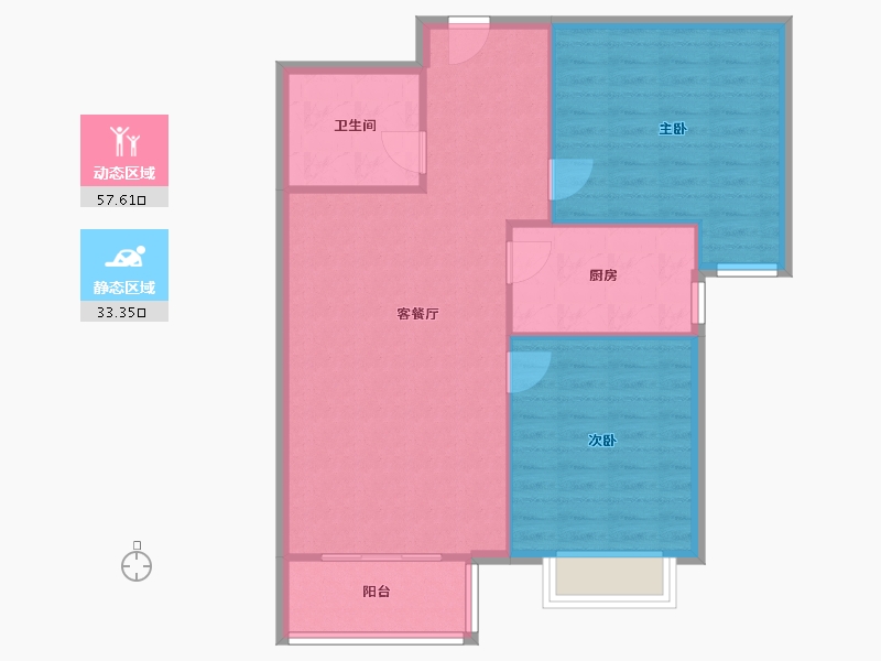 河北省-唐山市-古镇新城御园-64.84-户型库-动静分区