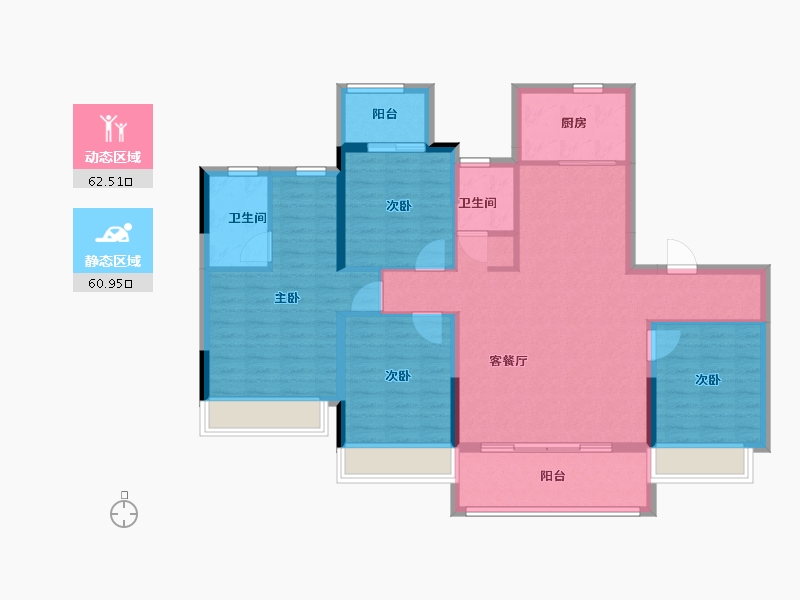 浙江省-杭州市-建发之江城投云涌之江-111.20-户型库-动静分区