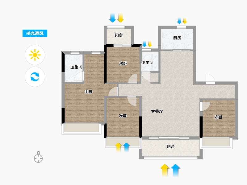 浙江省-杭州市-建发之江城投云涌之江-111.20-户型库-采光通风