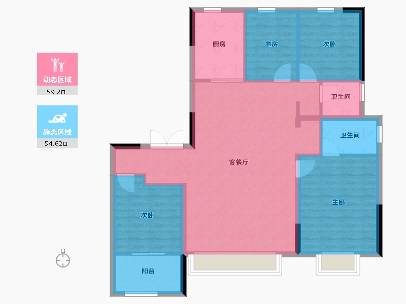 山东省-淄博市-中海观园云境-103.47-户型库-动静分区