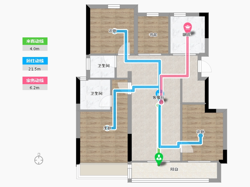 浙江省-杭州市-建发之江城投云涌之江-85.60-户型库-动静线