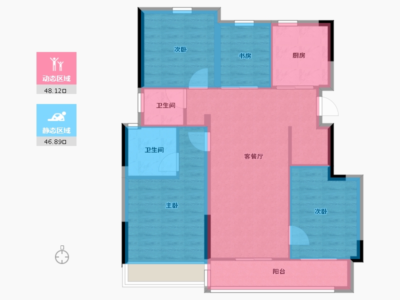 浙江省-杭州市-建发之江城投云涌之江-85.60-户型库-动静分区