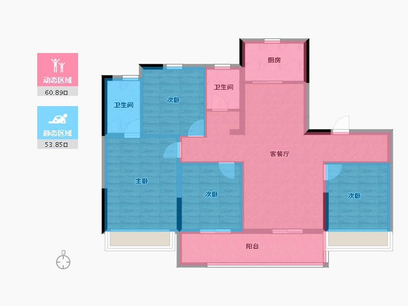 浙江省-杭州市-建发之江城投云涌之江-103.20-户型库-动静分区