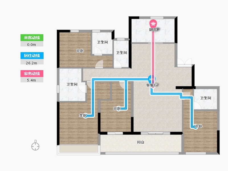 浙江省-杭州市-滨江潮语鸣翠轩-159.55-户型库-动静线