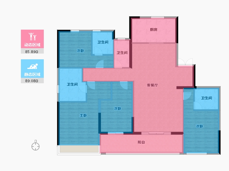 浙江省-杭州市-滨江潮语鸣翠轩-159.55-户型库-动静分区