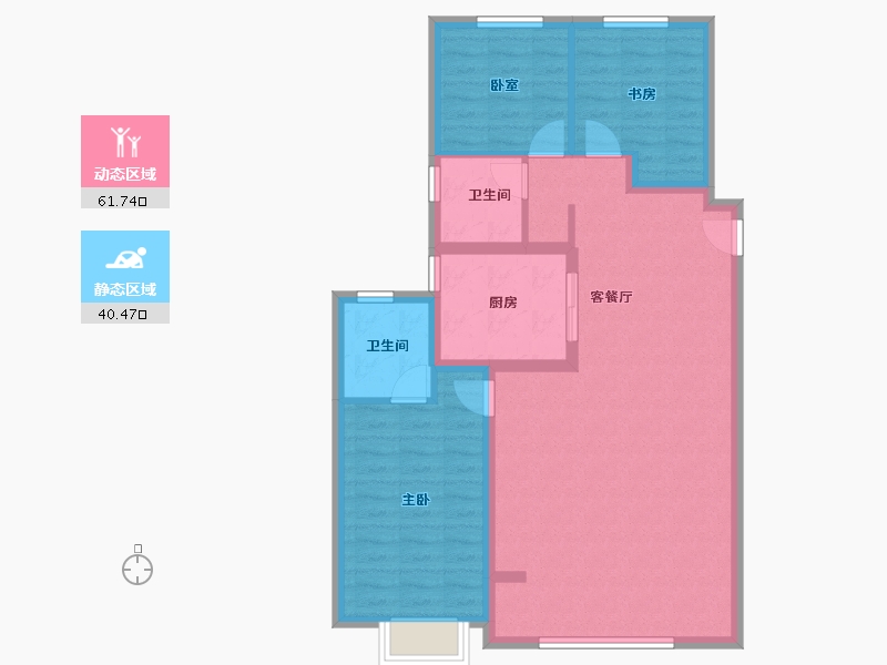 陕西省-西安市-融创宸阅和鸣-103.54-户型库-动静分区