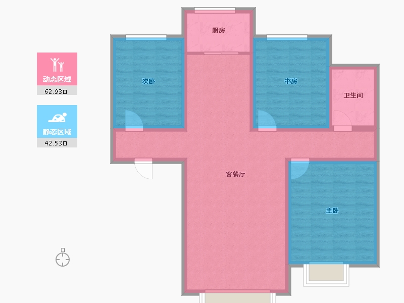 新疆维吾尔自治区-阿克苏地区-沙雅金城新天地-94.35-户型库-动静分区