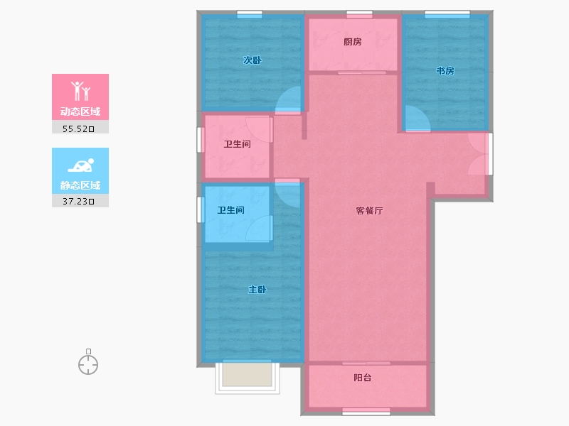 甘肃省-庆阳市-凤凰蓉境-82.56-户型库-动静分区