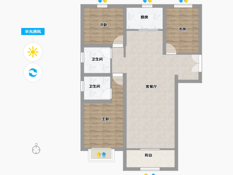 甘肃省-庆阳市-凤凰蓉境-82.56-户型库-采光通风