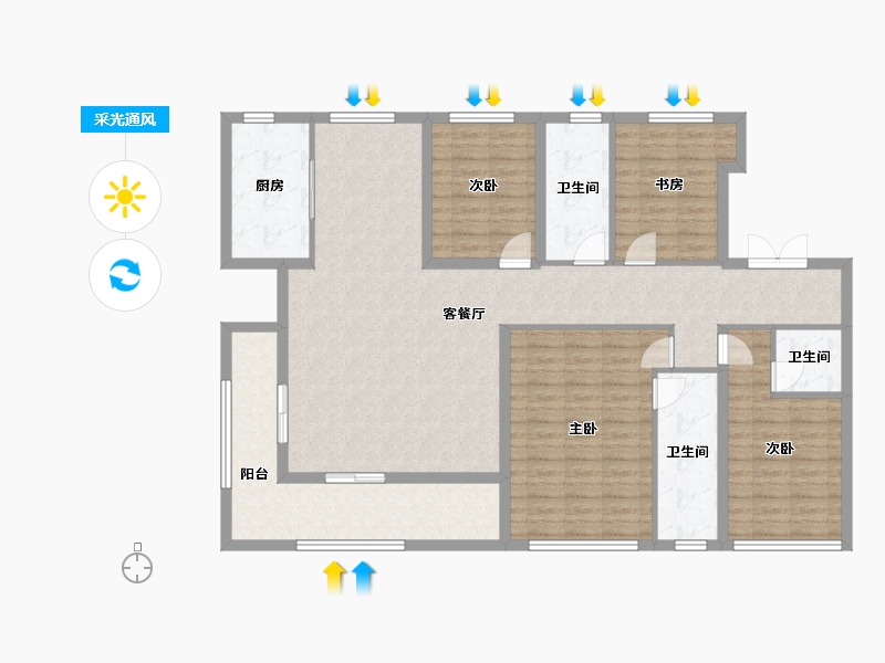 河南省-商丘市-建业十八城9期·滨河赋-140.12-户型库-采光通风