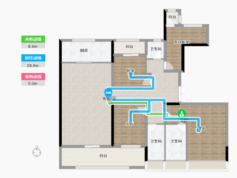 湖南省-长沙市-福天·星河院子-155.42-户型库-动静线