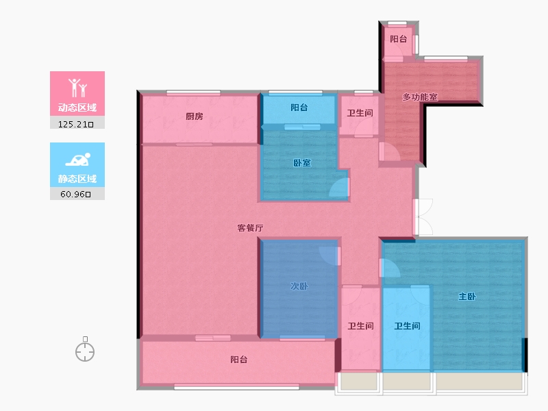 湖南省-长沙市-福天·星河院子-155.42-户型库-动静分区