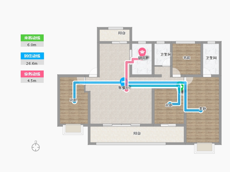 陕西省-宝鸡市-金御华府-129.62-户型库-动静线