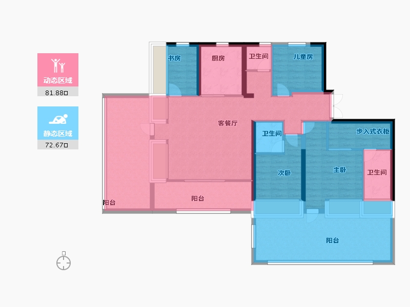 陕西省-西安市-沣业·琅樾府-137.59-户型库-动静分区