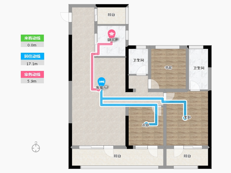 山东省-青岛市-荣泰·雍和府-111.01-户型库-动静线