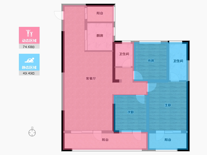 山东省-青岛市-荣泰·雍和府-111.01-户型库-动静分区