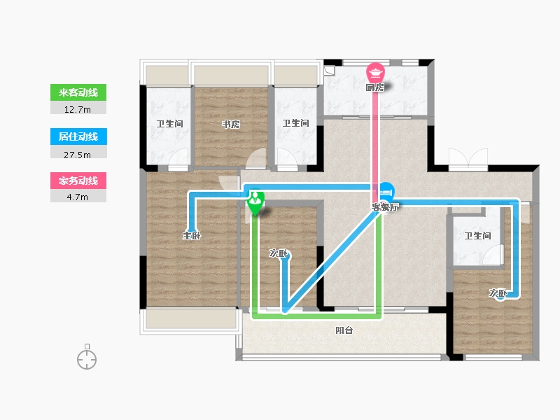 江苏省-苏州市-熙和风雅阁-128.00-户型库-动静线