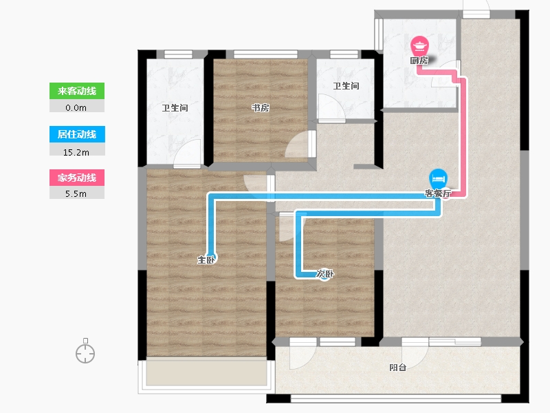 山东省-青岛市-荣泰·雍和府-97.00-户型库-动静线