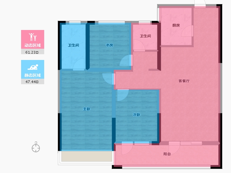 山东省-青岛市-荣泰·雍和府-97.00-户型库-动静分区