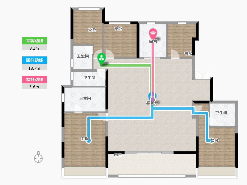 浙江省-杭州市-滨江潮语鸣翠轩-193.00-户型库-动静线