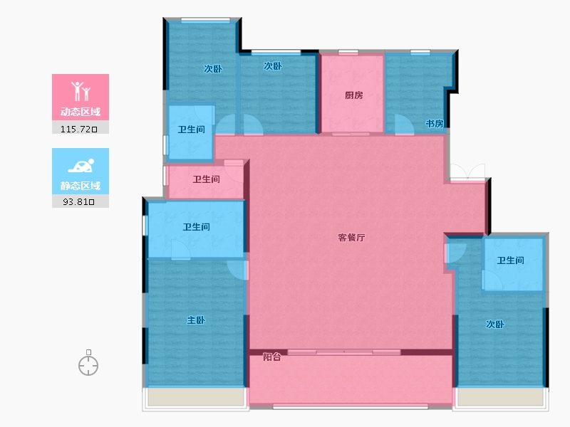 浙江省-杭州市-滨江潮语鸣翠轩-193.00-户型库-动静分区