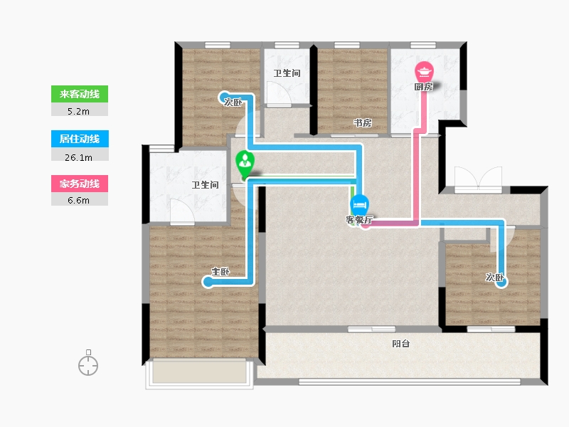 山东省-滨州市-百一甲辰万里-126.40-户型库-动静线