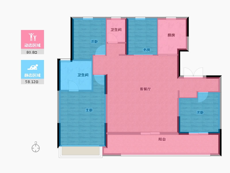 山东省-滨州市-百一甲辰万里-126.40-户型库-动静分区