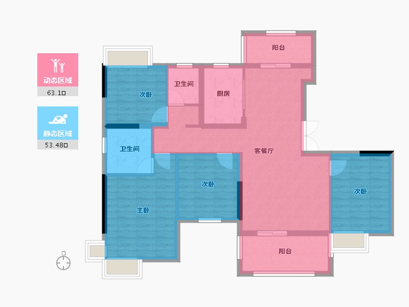 湖北省-恩施土家族苗族自治州-九洲别院-104.30-户型库-动静分区