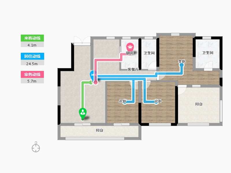 陕西省-西安市-陕建崇文观筑-111.28-户型库-动静线