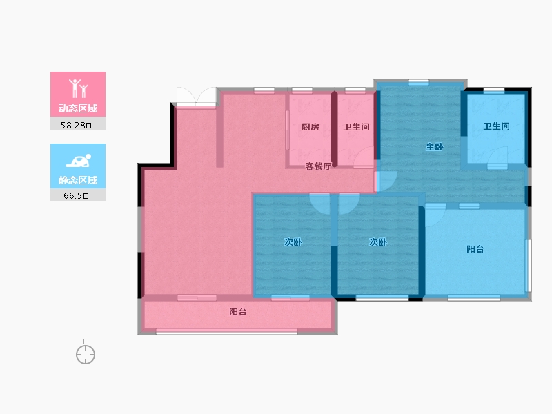 陕西省-西安市-陕建崇文观筑-111.28-户型库-动静分区