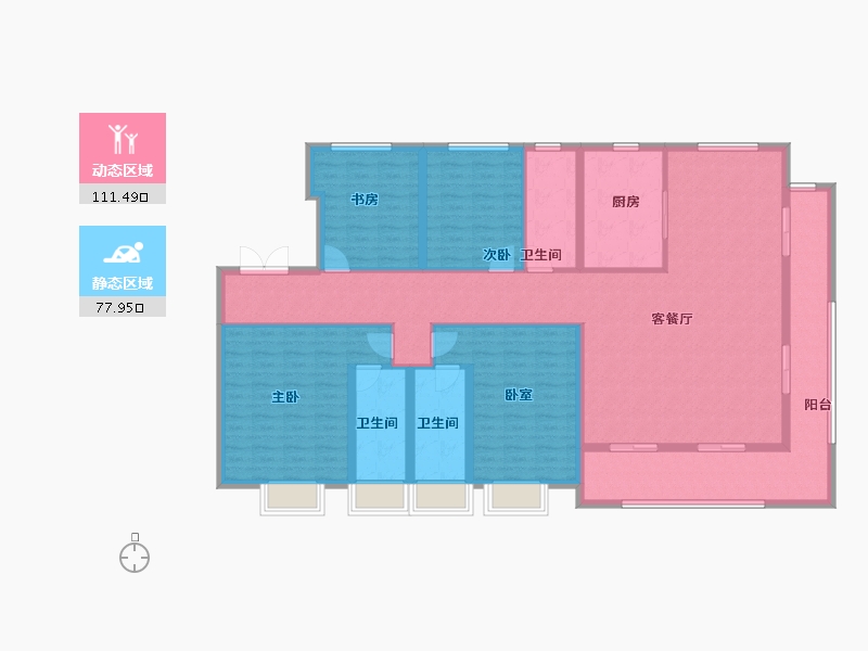 河南省-商丘市-建业十八城9期·滨河赋-172.00-户型库-动静分区