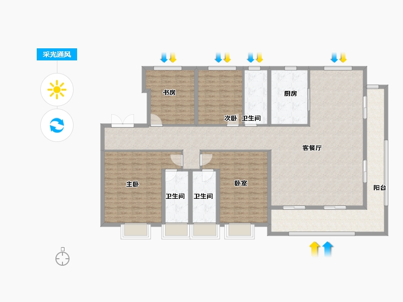 河南省-商丘市-建业十八城9期·滨河赋-172.00-户型库-采光通风