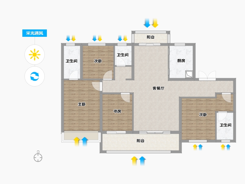 河南省-济源市-合生龙岗府-138.40-户型库-采光通风