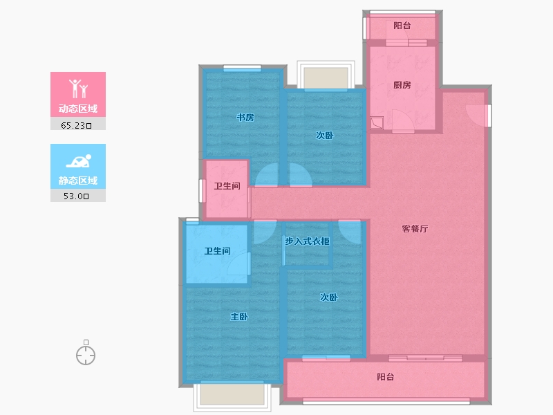 云南省-昆明市-北大资源颐和1898-113.54-户型库-动静分区