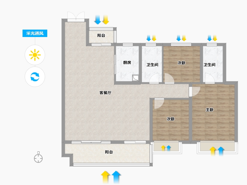 河南省-商丘市-建业十八城9期·滨河赋-114.49-户型库-采光通风