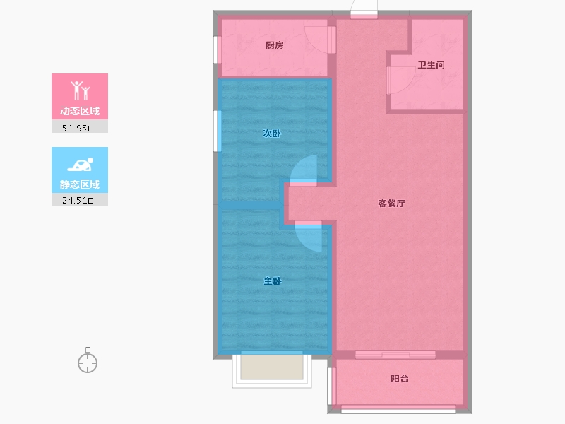 河北省-邢台市-金牛阳光苑西区-75.70-户型库-动静分区