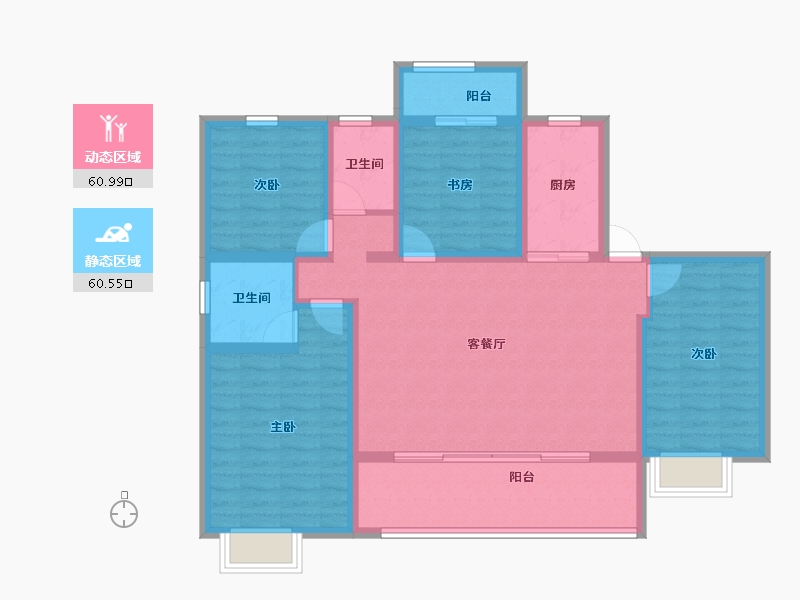 陕西省-宝鸡市-金御华府-108.45-户型库-动静分区