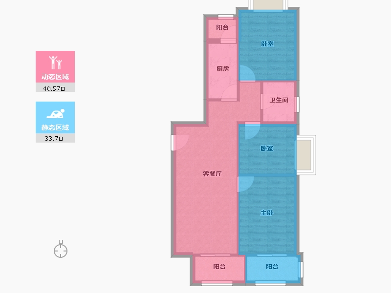 北京-北京市-东领鉴筑家园-91.20-户型库-动静分区