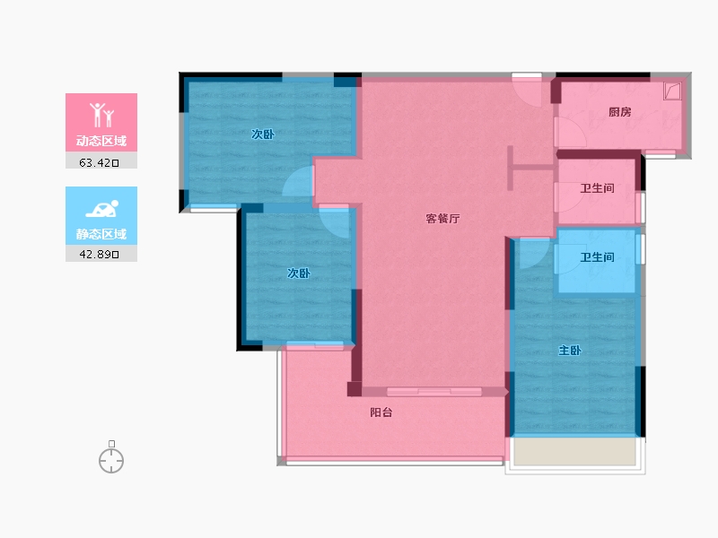 湖南省-邵阳市-昭鑫公园里-99.00-户型库-动静分区