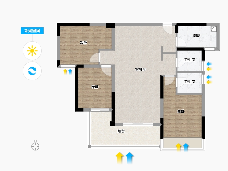 湖南省-邵阳市-昭鑫公园里-99.00-户型库-采光通风