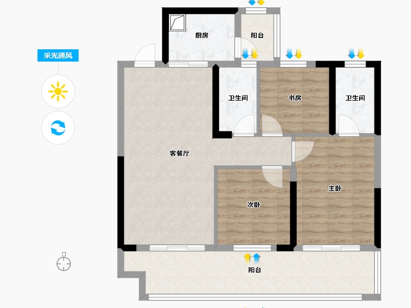 广西壮族自治区-南宁市-交投和顺学府-82.40-户型库-采光通风