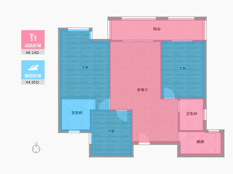 河南省-焦作市-和兴东方名城-91.00-户型库-动静分区