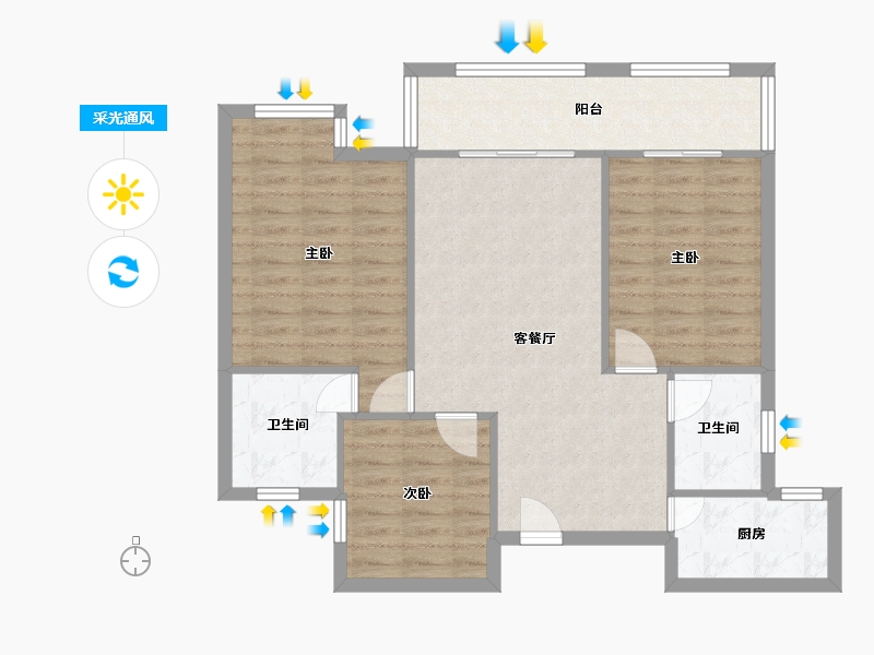 河南省-焦作市-和兴东方名城-91.00-户型库-采光通风