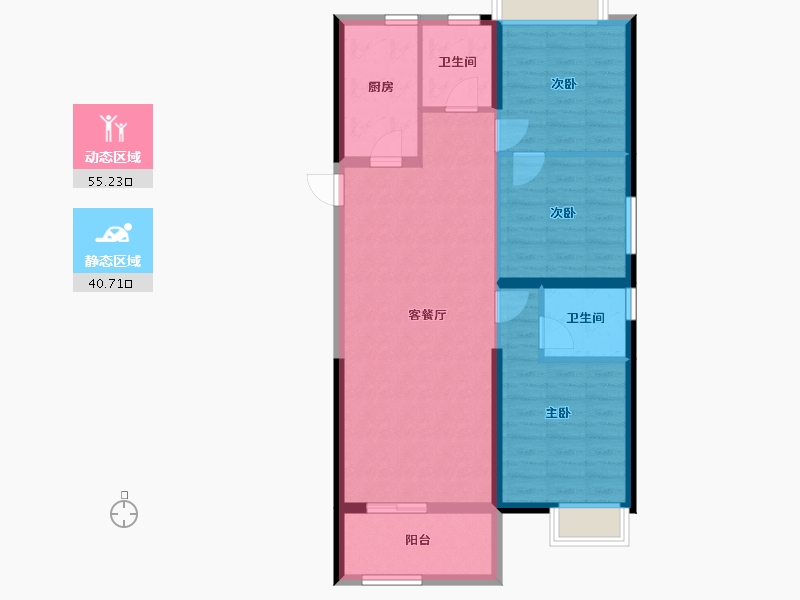 湖北省-武汉市-融创九坤璟宸时代-86.40-户型库-动静分区